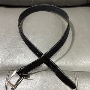 BOSCA Black Leather Belt Size 36